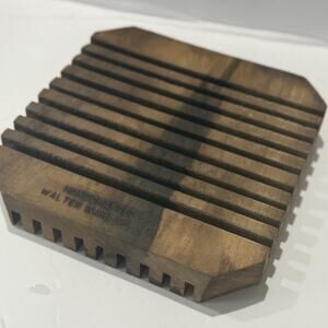 Handcrafted Wood Trivet Walter Warlick Vale NC Single Piece Kerf Cut Vintage